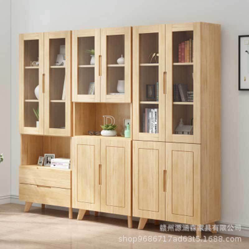 直销现代简约卧室书房书架学生储物柜置物架落地北欧实木书柜,淘宝优惠券,粉丝福利购,淘宝优惠卷