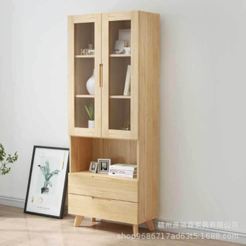 直销现代简约卧室书房书架学生储物柜置物架落地北欧实木书柜,淘宝优惠券,粉丝福利购,淘宝优惠卷