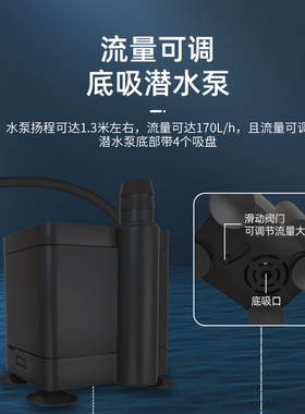 潜水泵雾化一体机盆景流水加湿造景彩灯喷器雾循环茶盘鱼缸假山用