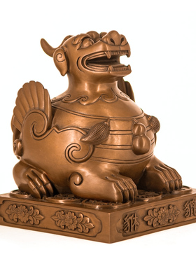 紫铜貔貅中式摆件 客厅玄关前台收银台办公室桌面装饰品开业送礼