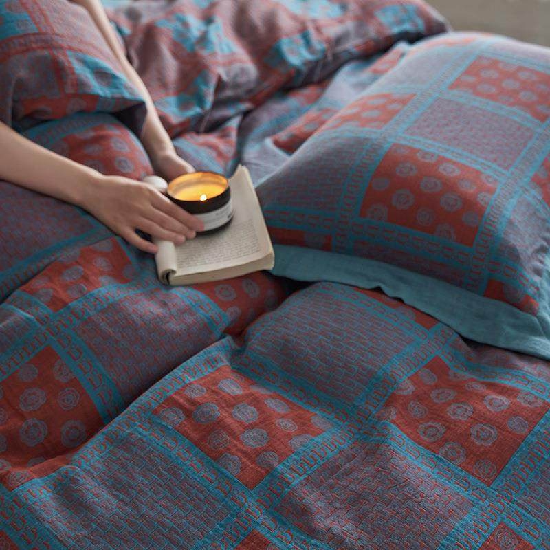 全棉纯棉双层纱四件套夏被床单床笠四季简约印花床上用品裸睡,淘宝优惠券,粉丝福利购,淘宝优惠卷