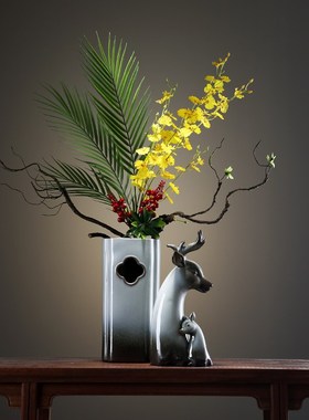 创意客厅摆件陶瓷花瓶花插家居工艺摆设品办公室书房玄关桌面装饰