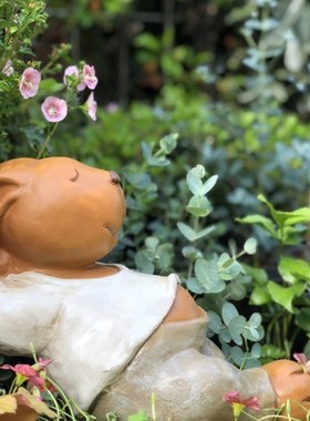 露台花园装饰庭院创意阳台布置造景户外小兔子仿真动物摆件