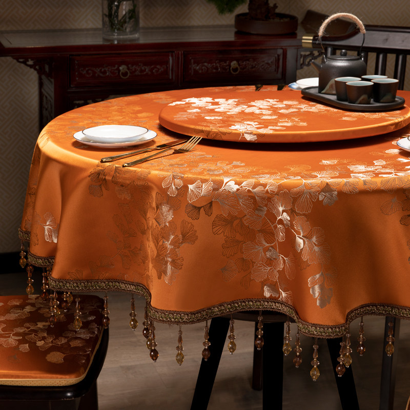 新中式圆桌布圆形大盖巾高档餐桌布轻奢客厅茶几盖布桌布支持定制,淘宝优惠券,粉丝福利购,淘宝优惠卷