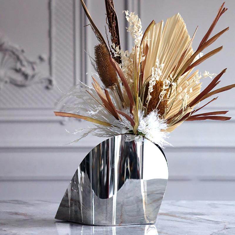 简约现代金属花瓶轻奢摆件创意家居客厅花束插花器样板房间装饰品,淘宝优惠券,粉丝福利购,淘宝优惠卷