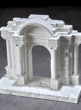 欧式大门鱼缸造景微景观水泥摆件微缩文创模型石膏香薰书房扩香石