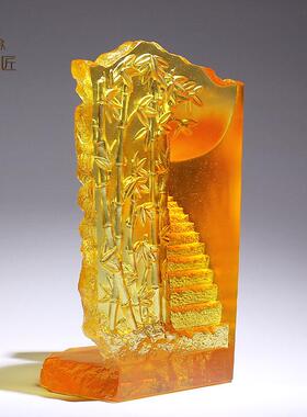 古法琉璃山路节节高富贵竹摆件家居轻奢客厅玄关装饰乔迁新居礼品