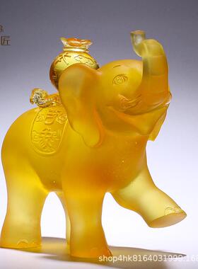 琉璃太平吉祥大象摆件招财新中式客厅玄关电视酒柜摆设家居装饰品