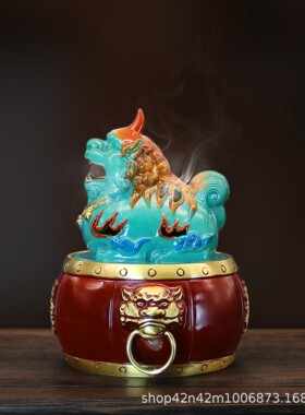 黄铜招财貔貅香炉日进斗金彩绘香炉盘香线香炉家居饰品摆件工艺品