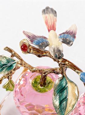 新中式平安喜乐水晶摆件珐琅彩工艺乔迁新居搬家之喜装饰品礼物