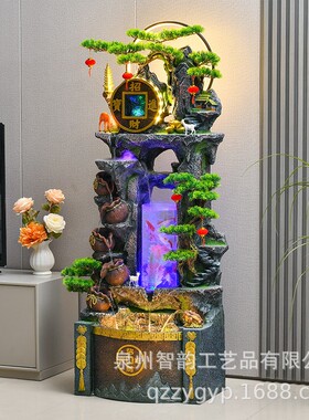 假山喷泉葫芦流水摆件循环水鱼缸客厅办公室招财落地装饰景观礼品