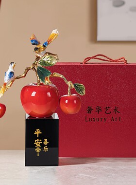 平安福来珐琅彩摆件大 客厅轻奢高档电视酒柜店铺开业家居装饰