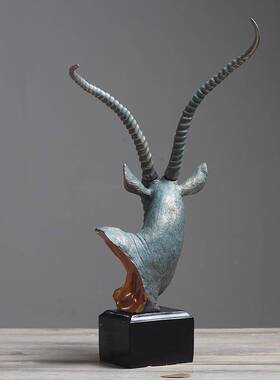 欧式羚羊头摆件创意抽象家居装饰品客厅办公室玄关摆设商务礼品