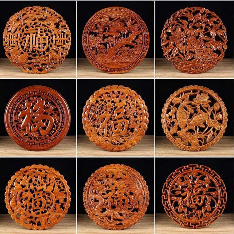 桃木中国结福字挂件玄关客厅乔迁壁挂实木木雕装饰工艺品摆件,淘宝优惠券,粉丝福利购,淘宝优惠卷