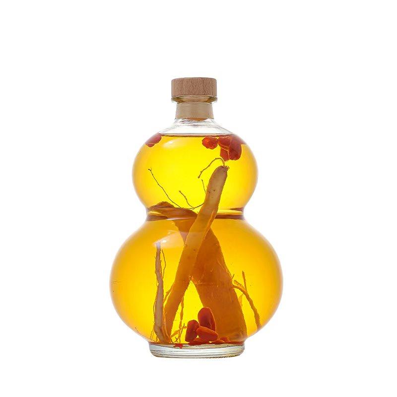 Beverage gourd wine bottle household sealed liquor bottle transparent glass cold brew tea bottle red wine bottle grape fruit wine bottle