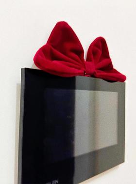 蝴蝶结可视门铃对讲机装饰在逃公主开 关面板遮丑卧室房间布置墙