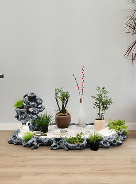 软装仿真太湖石中式流水摆件庭院假山客厅庭院家居阳台办公室装饰