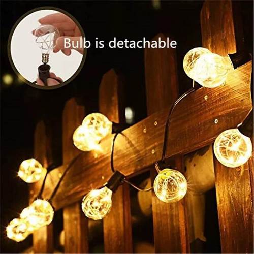 东莞G40铜线灯串25灯IP44欧规5LED室内外装饰串E12黑色双并线 - 图0