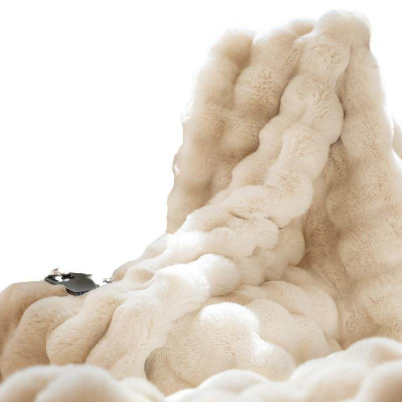 轻奢兔毛绒毛毯长毛办公室披肩小毯子冬季午睡毯沙发毯高级感盖毯,淘宝优惠券,粉丝福利购,淘宝优惠卷