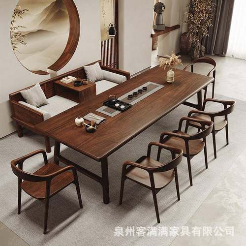 南美胡桃木罗汉床茶桌椅组合家用客厅新中式茶几办公室实木泡茶台 - 图2