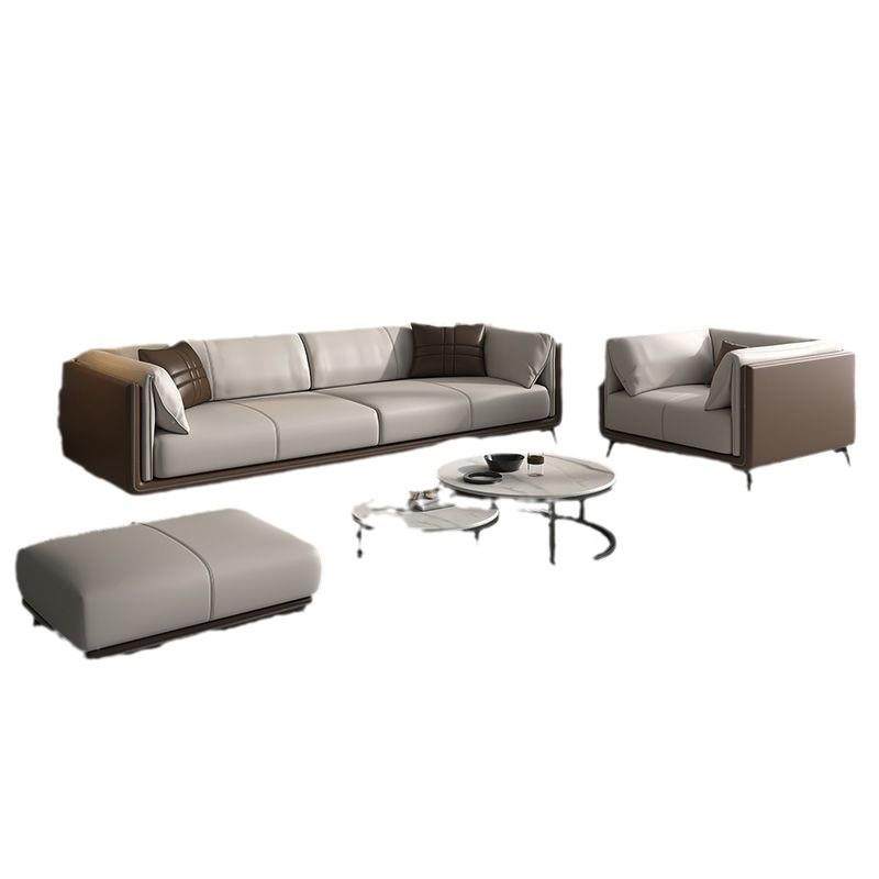 办公室沙发现代简约商务会客接待休息室轻奢北欧真皮沙发茶几组合,淘宝优惠券,粉丝福利购,淘宝优惠卷