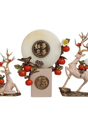 圣优顿中式流沙画招财鹿摆件客厅玄关搬新家家居装W饰摆设结婚礼