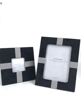 轻奢简约皮革相框6寸7寸家居装饰照片画框摆台样板间卧室床头柜