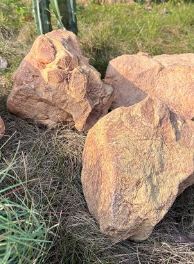 仿真黄色石头PU泡沫雕塑假x山造景绿植橱窗岩石楼梯下景观石摆件