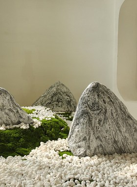 庭院造景装饰仿真假石头室内软装雪浪石组合样板间景X观石道具摆