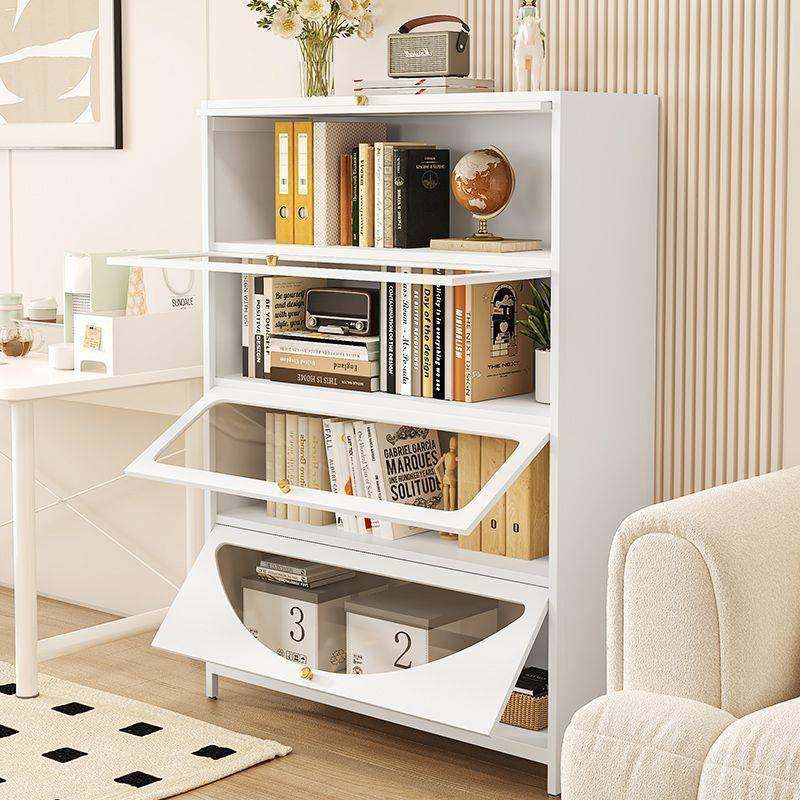 玻璃门钢制防尘斗柜储物柜奶油风落地多层书柜家用儿童书房收纳柜,淘宝优惠券,粉丝福利购,淘宝优惠卷