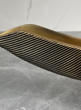 简约现代轻奢树脂船型弧形果盘花器摆件样板房售楼处客厅玄关装饰