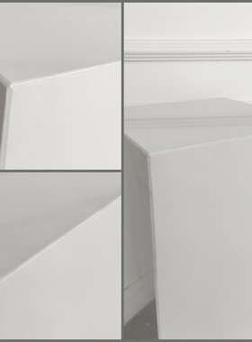 人造水晶纯白色大理石底座雕塑台样板间售楼O处摆件展示台软装饰