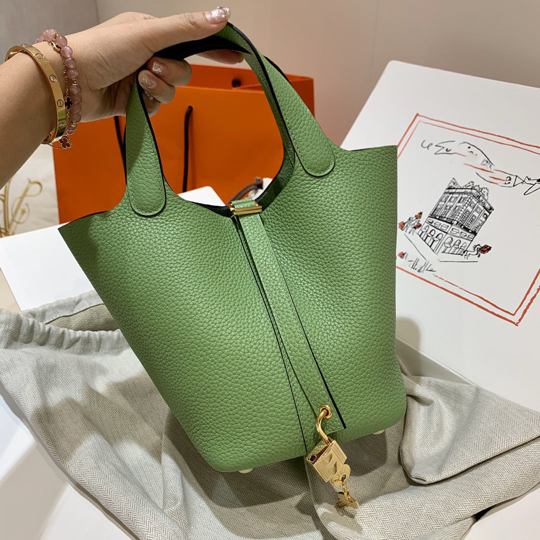 H家手缝蜡线菜篮子女包原厂TC牛皮Picotin18CM水桶包真皮手提包,淘宝优惠券,粉丝福利购,淘宝优惠卷