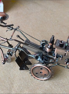 复古铁艺拖e拉机金属模型摆设创意书桌家庭家居装饰工艺品书架摆