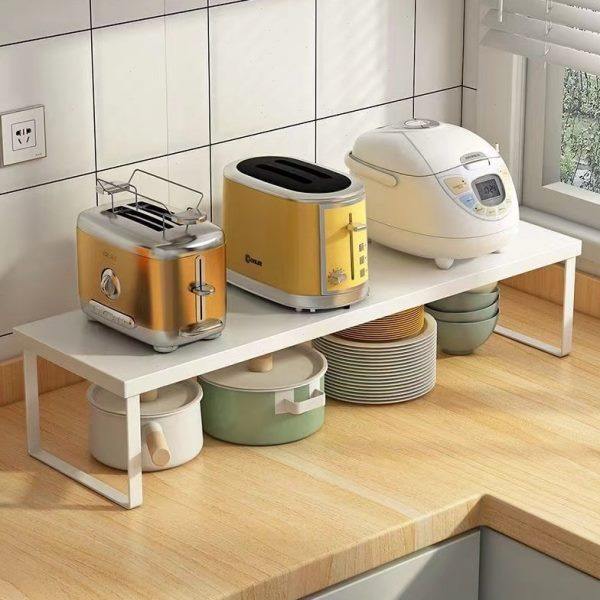 新款台面分层收纳架厨柜内碗碟调味料整理架单层置物架厨房烤箱架,淘宝优惠券,粉丝福利购,淘宝优惠卷