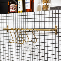 ZURO towel rack brass hanging pole Nordic cookware rack bathroom towel hanging pole retro hook kitchen hanging rack