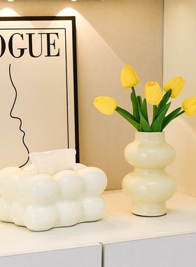 创意家居装饰摆件网红花瓶书z房轻奢陶瓷卧室客厅餐桌插花鲜花