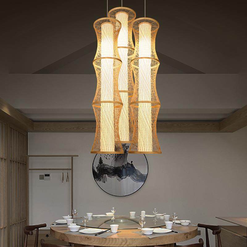 竹编吊灯复古中式饭店茶楼民宿餐厅灯个性创意藤艺长吊灯,淘宝优惠券,粉丝福利购,淘宝优惠卷