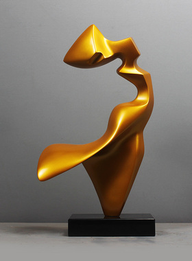 雕塑摆件抽象艺术轻奢摆设现代软装饰品玻璃纤维家居样品屋展示中