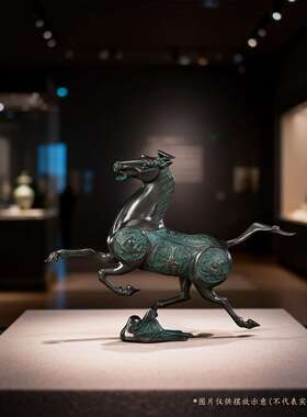 马踏飞燕黄铜中式马摆件工艺品客厅办公桌家居装饰品开业礼品
