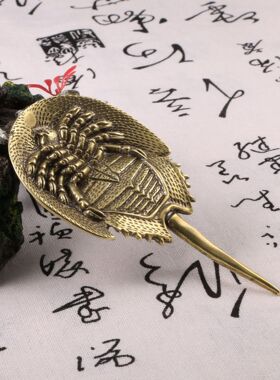 跨境热销仿古做旧聚财中华鳖黄铜摆件远古海洋生物金属工艺品收藏