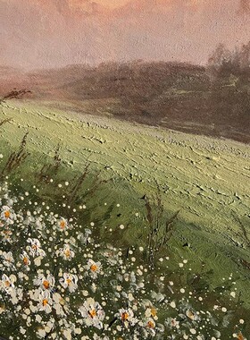 《日照金山》手绘油画现代简约客厅装饰画入户玄关挂画立体肌理画