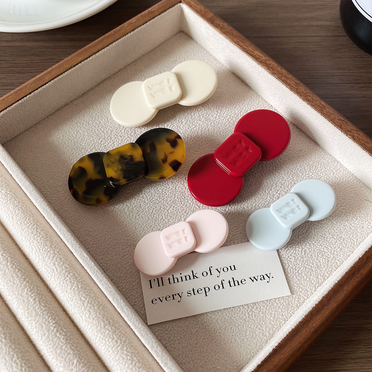 韩系醋酸甜美字母蝴蝶结发夹刘海侧边夹感鸭嘴夹小众百搭头饰边夹,淘宝优惠券,粉丝福利购,淘宝优惠卷