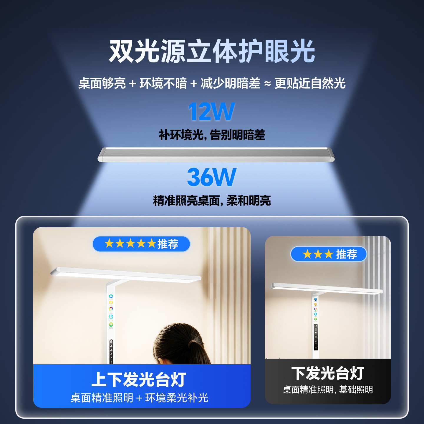 眼卫士护眼灯学习专用防近视控轴学生儿童高中生全光谱台灯Ultra