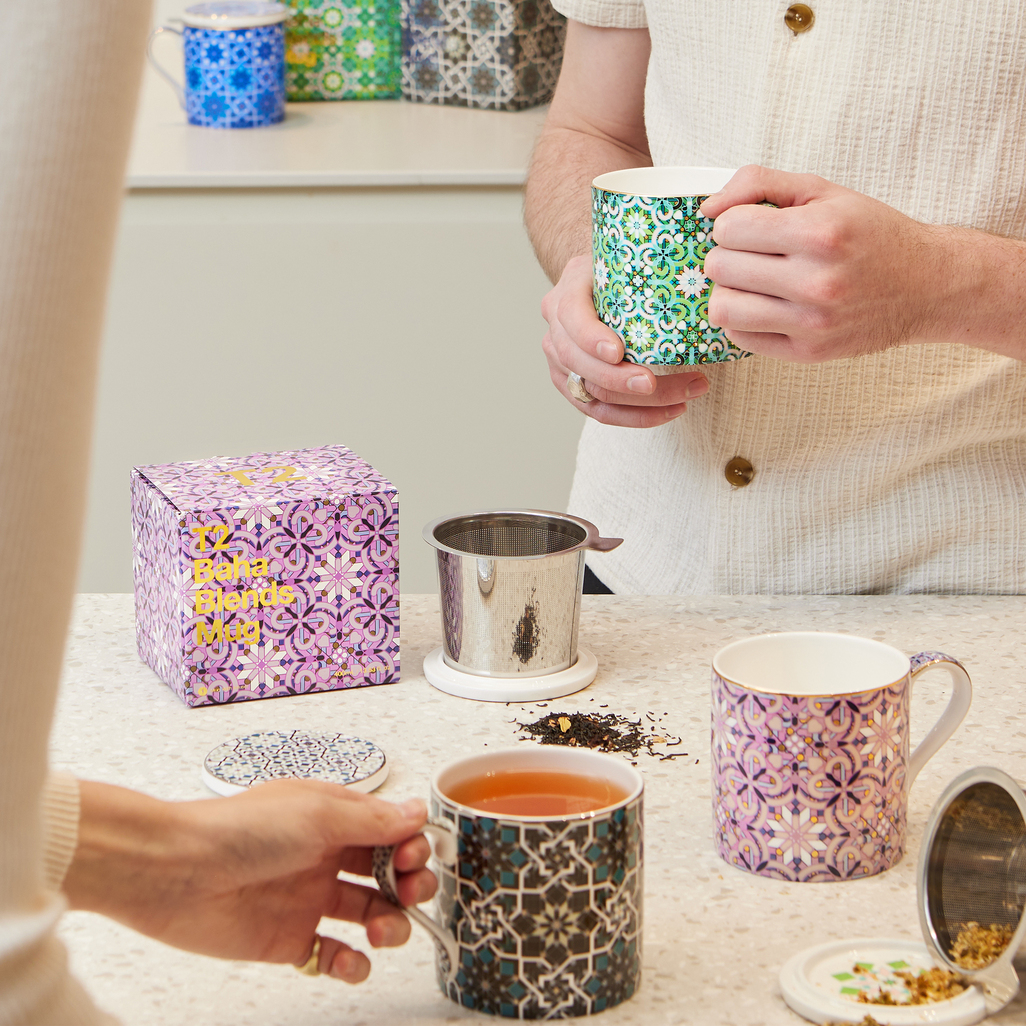 T2巴哈风马克杯含茶漏轻奢高档骨瓷文艺复古艺术茶杯澳洲进口正品 - 图1