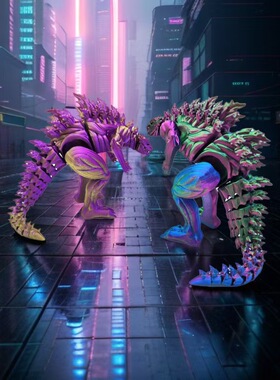 3D打印可动肌肉哥斯拉恐龙摆件