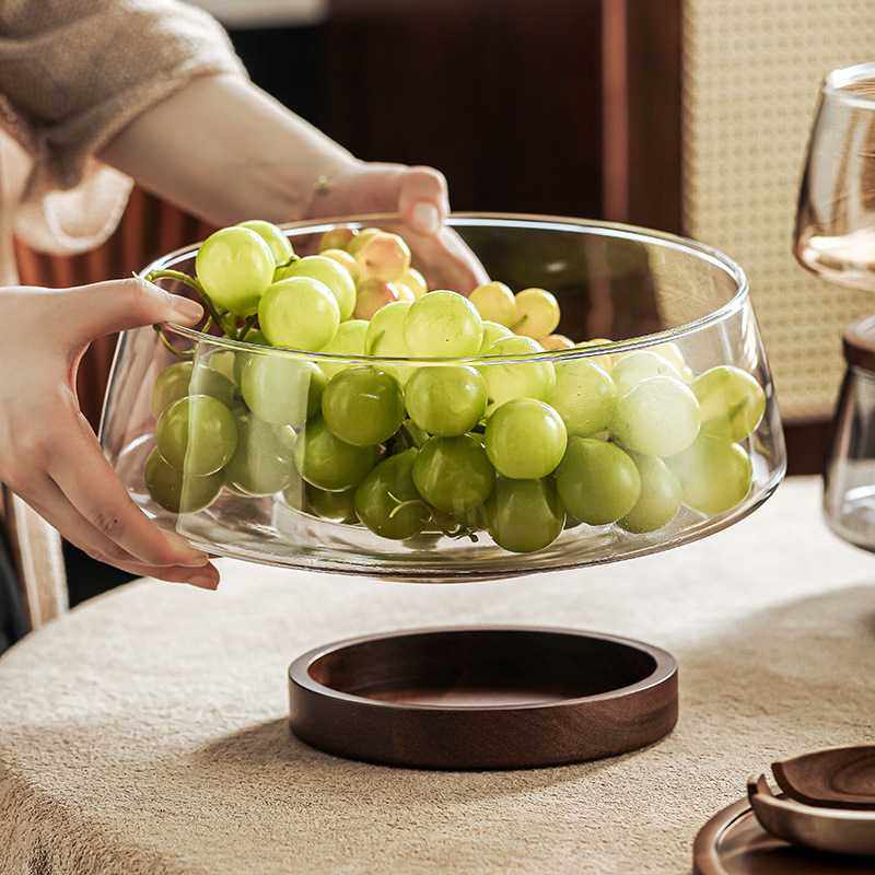 玻璃沙拉碗客厅茶几高脚茶点凉菜果盘高颜值干果糖果零食摆放,淘宝优惠券,粉丝福利购,淘宝优惠卷