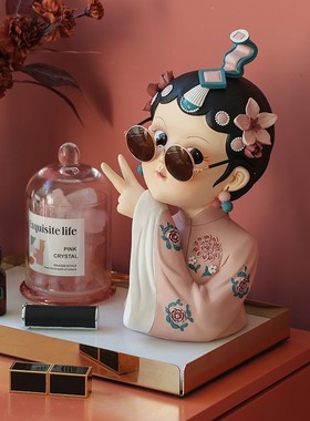 轻奢京剧女孩桌面艺术摆件客厅电视柜酒柜家居装饰品办公桌工艺品