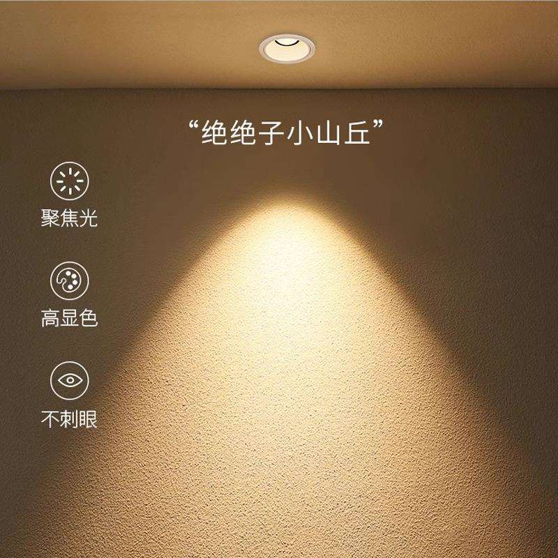 Embedded LED spotlights, anti-glare, living room, hallway, entrance, cob downlight, high CRI, smart ceiling, no main light
