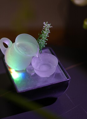 中式流水喷泉LED幻彩灯摆件招财客厅装饰桌面小喷泉乔迁开业送礼